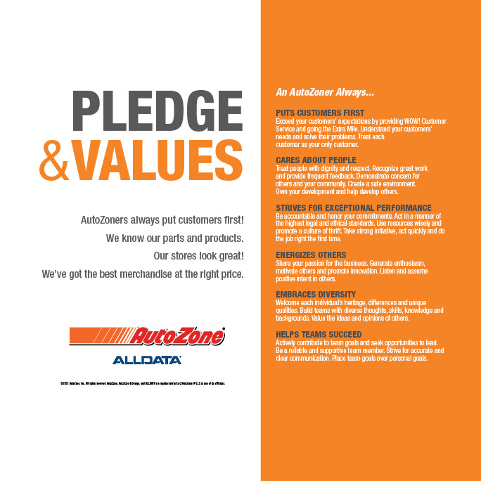 AutoZone Pledg & Values