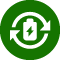 recyclable battery icon